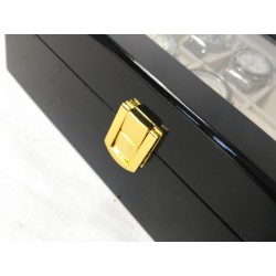 Watch box for 12  Lacquered Wood Black