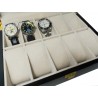 Watch box for 12  Lacquered Wood Black