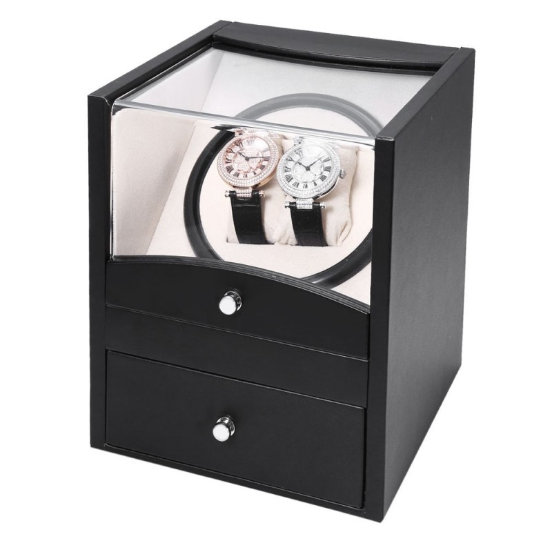 Watch Winder carica 2 orologi Black PU Leather