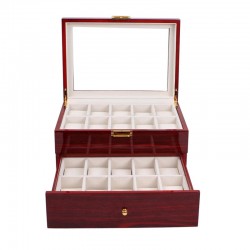 Watch box for 20. Lacquered Wood, Cherry