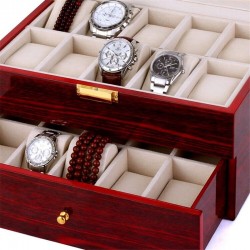 Watch box for 20. Lacquered Wood, Cherry