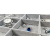 Caja guarda gemelos, anillos ,12  espacios gris