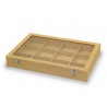 Box for cufflinks, rings,  24 spaces in beige