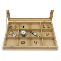 Manschettenknöpfe Box, Ringe, 24 beige Räume