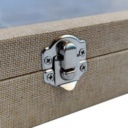 Box for cufflinks, rings,  24 spaces in beige