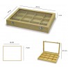 Box for cufflinks, rings,  24 spaces in beige