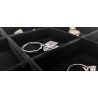 Caja guarda gemelos, anillos ,12  espacios pu negro