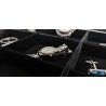 Caja guarda gemelos, anillos ,12  espacios pu negro