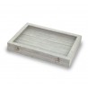 Ring storage box, 7 ring grooves in beige textile finish