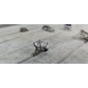 Caja guarda anillos ,sortijas 7 ranuras anillos acabado terciopelo gris