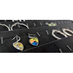 Exhibitor Saves Earrings in beige finish