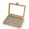 Caja guarda gemelos, anillos ,sortijas ,24 espacios madera