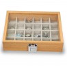 Box for cufflinks, rings,  24 spaces in Wood