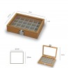 Box for cufflinks, rings,  24 spaces in Wood