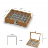 Caja guarda gemelos, anillos ,sortijas ,24 espacios madera