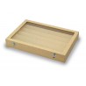 Ring storage box, 7 ring grooves in beige textile finish