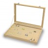 Contenitore per anelli, 7 scanalature per anelli con finitura in tessuto beige