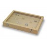 Boîte de rangement pour bagues, 7 rainures pour bagues en finition textile beige