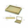 Ring storage box, 7 ring grooves in beige textile finish