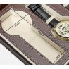 Zipper case for 2 Watches coffe