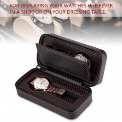 Zipper case for 2 Watches Carbon Fiber