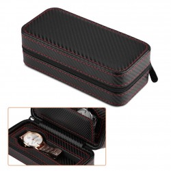 Estuche cremallera 2 relojes Carbon Fiber