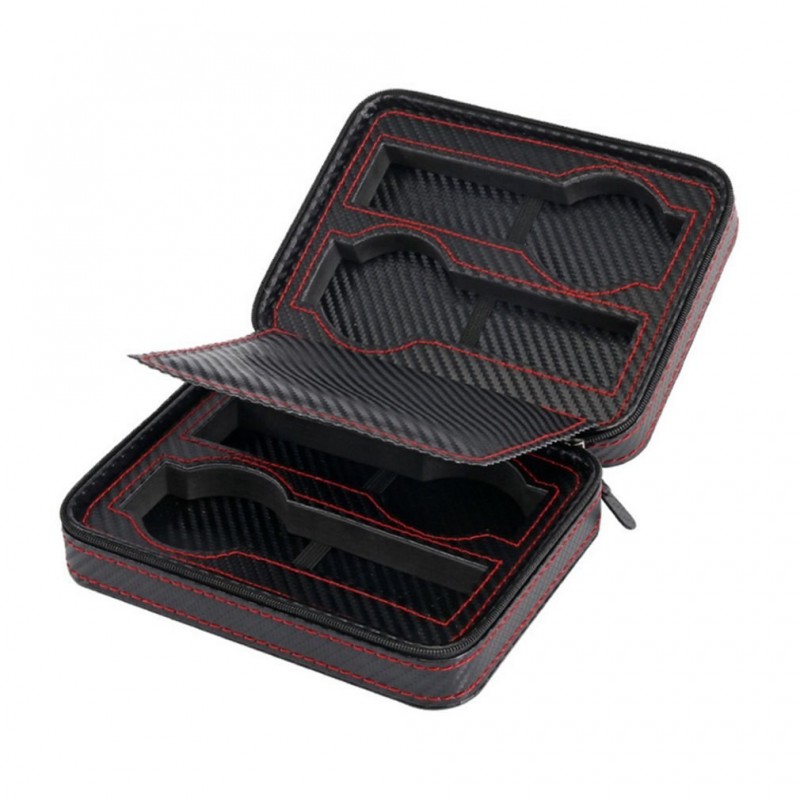 Zipper case for 4 Watches Carbon Fiber