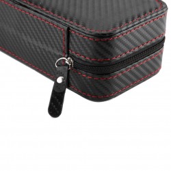 Zipper case for 4 Watches Carbon Fiber