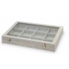 Box for cufflinks, rings,  12 spaces in beige