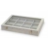 Caja guarda gemelos, anillos ,sortijas ,12  espacios gris velvet