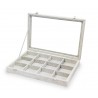 Box for cufflinks, rings,  12 spaces in beige