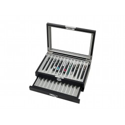 Vitrine for 23 pens wooden aluminium