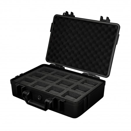 Ultra Rugged Watch Box for 12 Watches. Padded and Shock and Water Resistant.