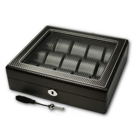 Custodia 15 orologi. Carbon fiber window